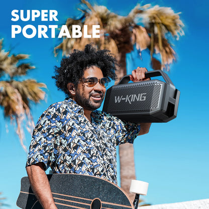 W-KING D9-1 100W Peak 60W RMS Deep Bass Bluetooth Speaker, IPX6 Portable Waterproof Loud Bluetooth Speakers Wireless with Subwoofer