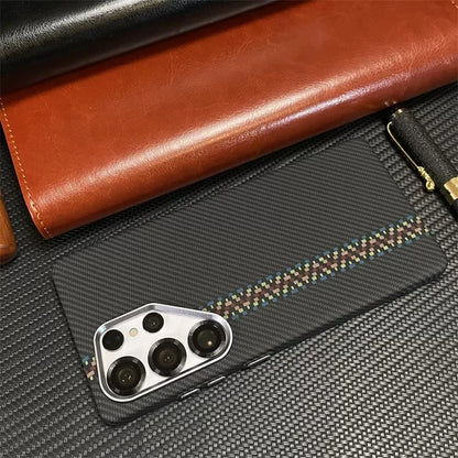 For Samsung Galaxy S26Ultra S26 S25 S24 S23 Ultra Plus Carbon Fiber Texture MagSafe Case Wireless Charging Alloy Lens Hard Cover