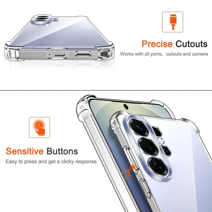 S26ultra Shockproof Silicone Case For Samsung Galaxy S26 Ultra S26+ Plus Clear Airbag Clear Soft Shell For SamsungS26 Cover 2026
