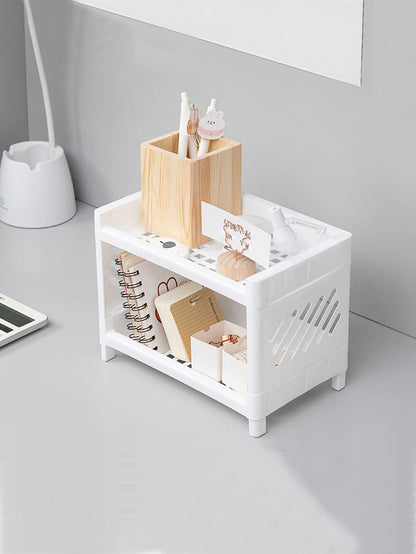 2-Tier PP Desktop Storage Rack – Desk Organizer