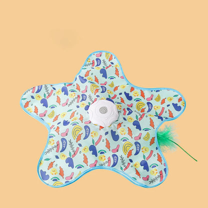 Cat Toys Interactive Hide and Seek Cat Toy with Bird Chirpping Motion Activated Moving Concealed Feathers Cats Kitten Teaser Toy