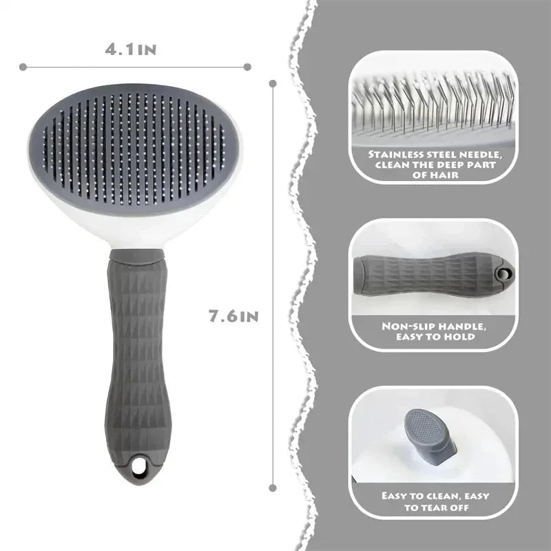 Self-Cleaning Pet Dematting Comb for Dogs & Cats
