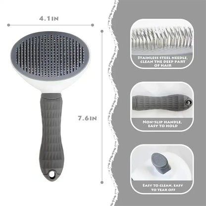 Self-Cleaning Pet Dematting Comb for Dogs & Cats