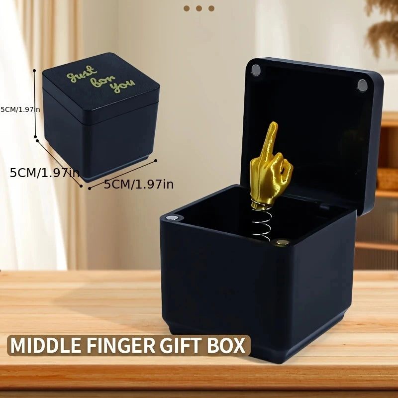 Christmas Interesting Prank Gift Middle Finger In Box Christmas Box Funny Creative Gifts Office Desk Decoration Home Decoration