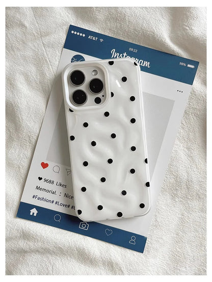 Polka Dot iPhone Case – Full Coverage Soft Cover for iPhone 11–17 Series