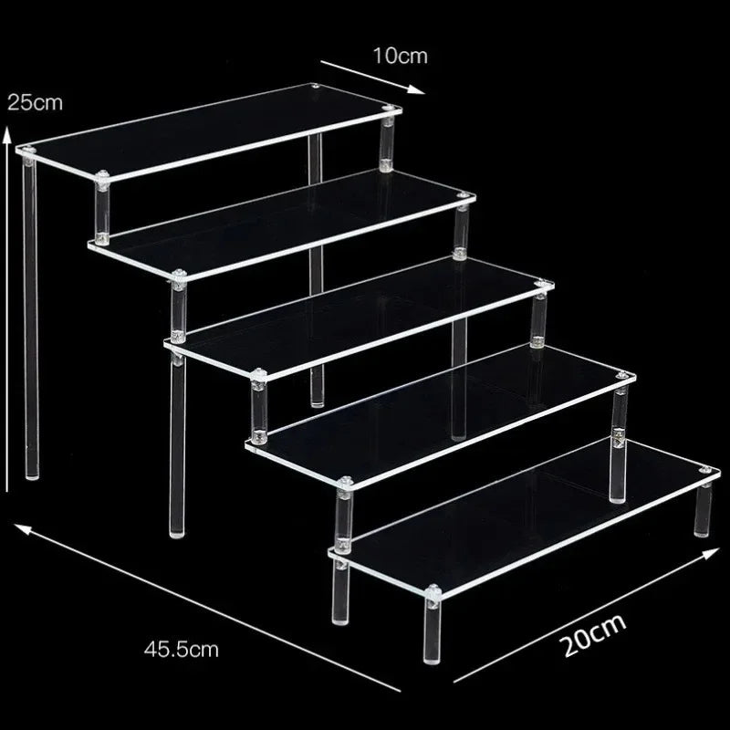 1-5 Tier Iridescent Acrylic Display Risers Stand Shelf for Figures Collectibles Cupcakes Perfumes Jewel Decorating & Organizing
