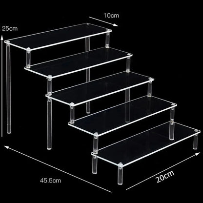 1-5 Tier Iridescent Acrylic Display Risers Stand Shelf for Figures Collectibles Cupcakes Perfumes Jewel Decorating & Organizing