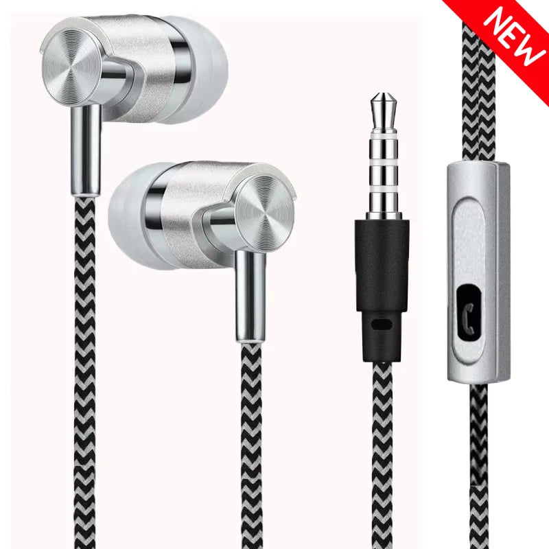 3.5mm Wired In-Ear Earphones Noise Cancellation HiFi Stereo Sports Gaming Music Headphones With Mic Headset For Phone MP3 MP4