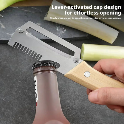 2026 New Paring Knife Ergonomic Wood Handle Knife Stainless Steel Vegetable Peeler with Wooden Handle 2-in-1 Fruit Potato Peeler