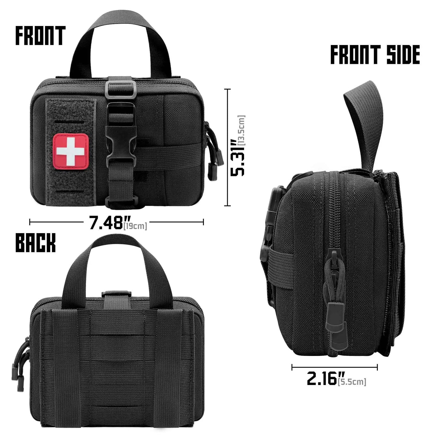 Upgrade Molle Rip Away Ifak Pouch, Tactical Small Belt First Aid Pouch Medical Utility EMT Pouch Only