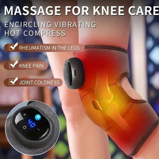 Heated Vibrating Knee Massage Pad with LED Display