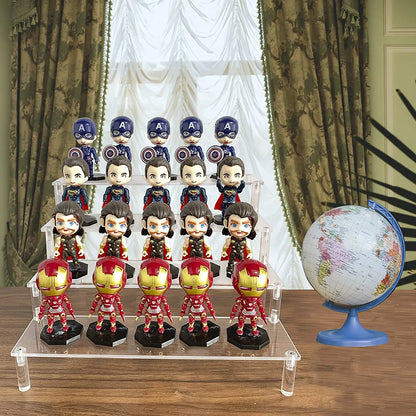 1-5 Tier Acrylic Display Stand,Clear Display Riser Rack for Cupcake,Perfume Doll Décor and Organizer Amiibo Funko POP Figures