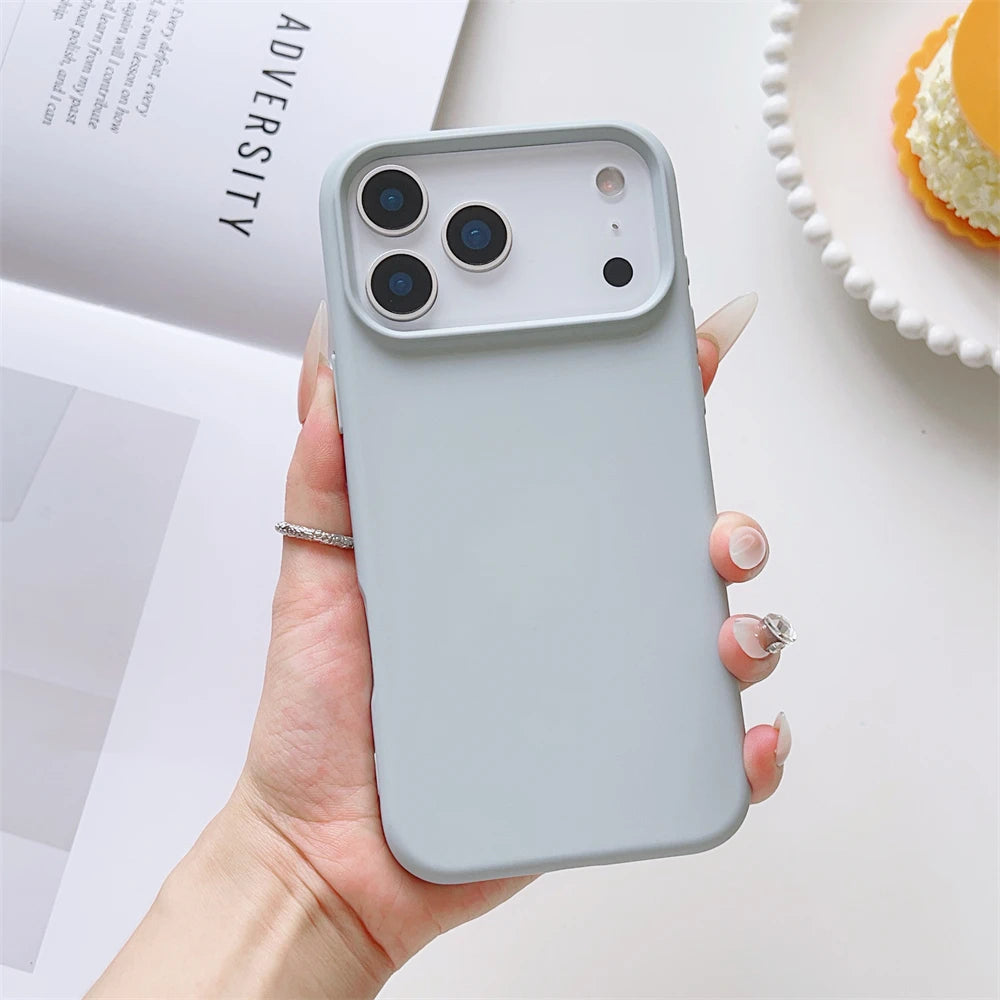 Matte Candy Color Phone Case for iPhone 17 Air 16 16E 15 Pro Max Liquid Silicone Shockproof Protection Skin Feeling Solid Cover
