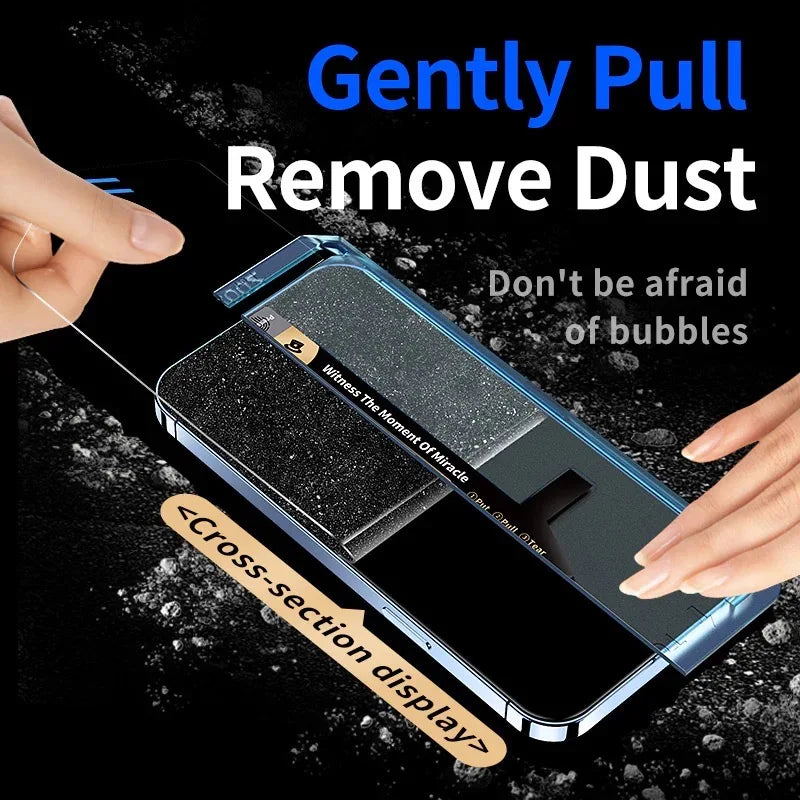 5Pcs For iPhone 17 16e 16 15 14 13 12 11 XR XS Pro Max Plus Screen Protector Toughened Glass Phone With Install Kit Remove