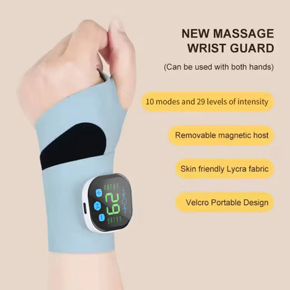 EMS Electric Cordless Hand Wrist Massager 10 Mode Vibration Massage Relieve Hand Muscle Fatigue USB Rechargeable Wrist Brace Wra