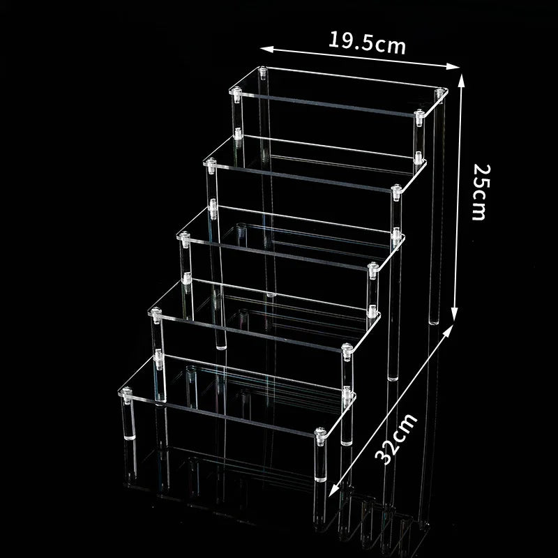 Clear Acrylic Display Stand For Anime Figures Cupcake Shelf Organizer Desserts Holder Jewels Display Risers Stand Perfume Stand