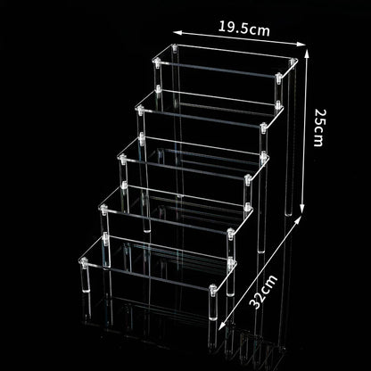 Clear Acrylic Display Stand For Anime Figures Cupcake Shelf Organizer Desserts Holder Jewels Display Risers Stand Perfume Stand