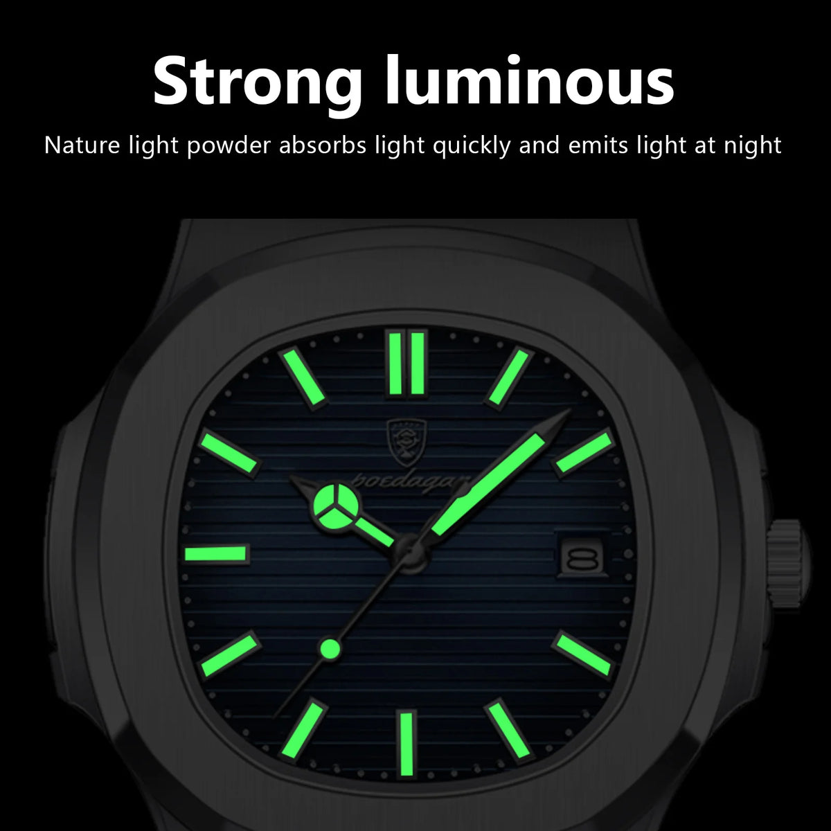 POEDAGAR Casual Square Men's Watch Waterproof Date Luminous Leather Man Quartz Watch High Quality Luxury Fashion Watches For Men