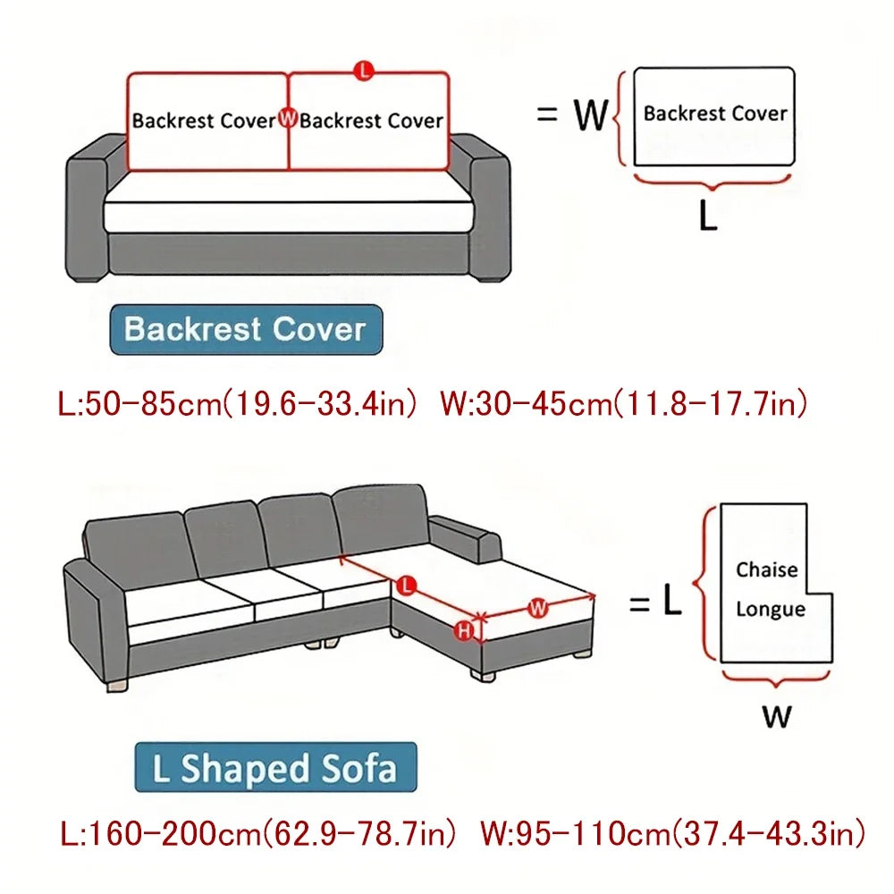 Waterproof Stretch Sofa Cushion Cover Jacquard Fabric Pure Sofa Cover Removable Protector Couch Cover Chaise Lounge Living Room