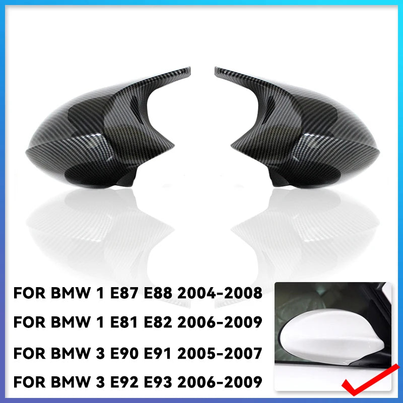 E90 E91 Black M3 Style Cover E81 E82 E87 E88 for BMW 1 3 Series E92 E93 Carbon Fiber M Look Rear Mirror Cap Car Accessories