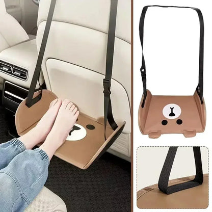Portable Car Travel Foot Rest Mat Adjustable Backseat Suspension Hammock Office Footstool Auto Interior Accessories