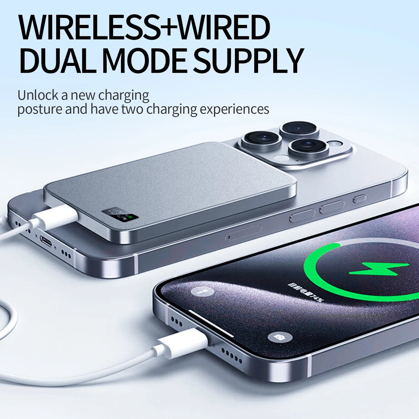 New Ultra thin Alloy Powerbank Magnetic Power Bank Wireless Fast Charger For Magsafe Backup battery For iWatch Serise iPhone 16