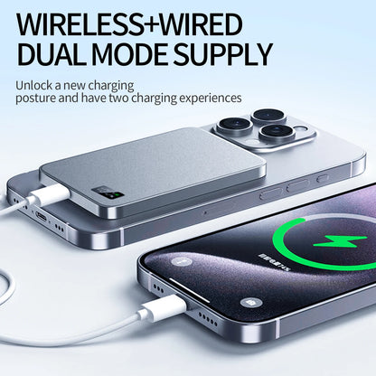 New Ultra thin Alloy Powerbank Magnetic Power Bank Wireless Fast Charger For Magsafe Backup battery For iWatch Serise iPhone 16