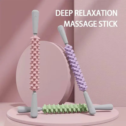 Yoga Massage Stick Yoga Fitness Wolf Teeth Muscles Massage Stick Calves Thighs Quadriceps Arm Forearm Relaxation Artifact Roller