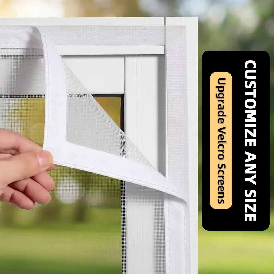 White Custom Size Self-adhesive Anti-mosquito Window Screen Summer Insect-proof Reusable Door Window Mesh Home Protection Mosqui