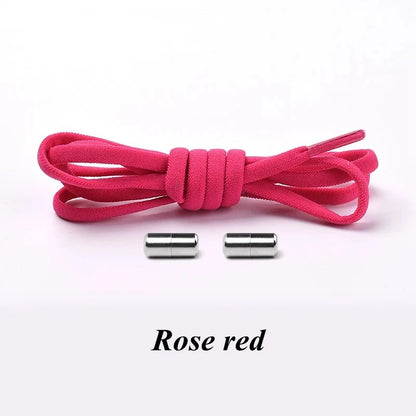 1Pair No tie Shoelaces Round Elastic Shoe Laces For Kids and Adult Sneakers Shoelace Quick Lazy Laces 21 Color Shoestrings