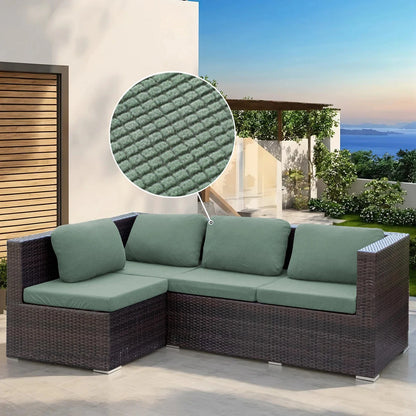 Jacquard Patio Sofa Cushion Cover Universal Outdoor Stretch Sofa Cover Solid Color Cushion Protector Waffle Pattern