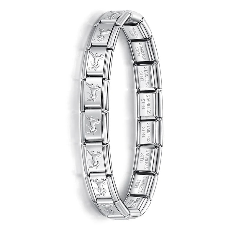 Hapiship Italian Elastic Charm Bracelet – 9mm Stainless Steel Fashion Bangle for Women & Men