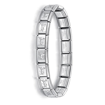 Hapiship Italian Elastic Charm Bracelet – 9mm Stainless Steel Fashion Bangle for Women & Men