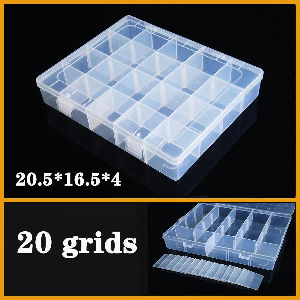 Transparent Plastic Screw Compartment Box – Jewelry, Earring & Tool Storage Organizer