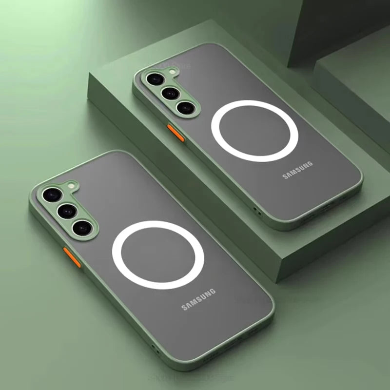 S26 S25 Ultra Plus Case Armor Matte Magnetic For Samsung Galaxy S26 S25 S24 S23 Ultra Plus Cases Frosted Wireless Charge Cover