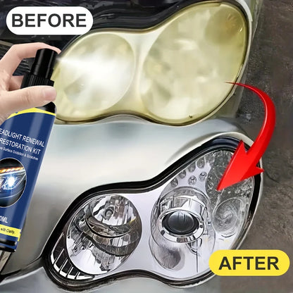 100ml Ceramic Headlight Restoration Spray, Premium Car Headlight Repair Tool - Removes Yellowing and Oxidation, Restores Clarity, Long-Lasting Light Coating Protection Spray