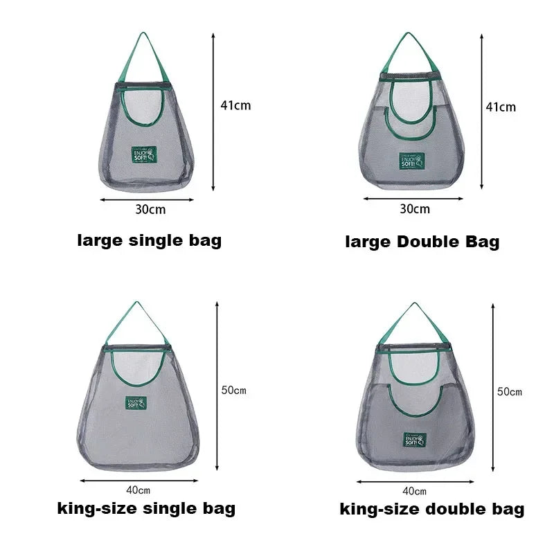Reusable Storage Bags Kitchen Hanging Mesh Bag Home Fruit And Vegetable Storage Net Bag For Ginger Garlic Potatoes Onions