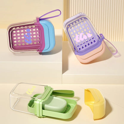 New Portable Soap Box Travel Mini Soap Box Sealed Drain With Lid Soap Box Transparent Light Luxury High-end