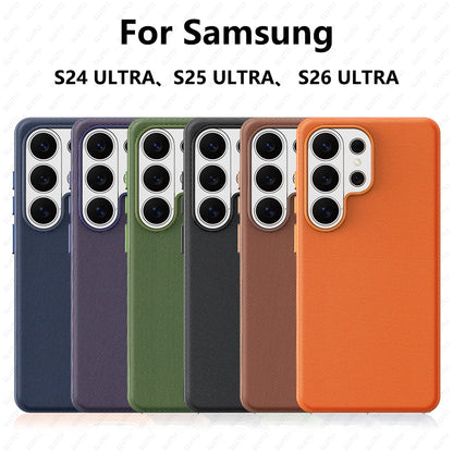 Magnetic Tech Fabric Phone Case For Samsung Galaxy S24 S25 S26 Ultra For Magsafe Wireless Charging TechWoven Anti-Slip Cover