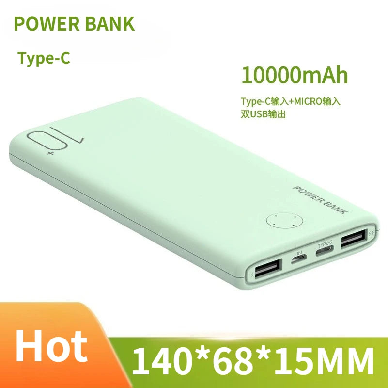 10000mAh Ultra Slim Portable Charger High Capacity Power Bank for iPhone Samsung Xiaomi Phones