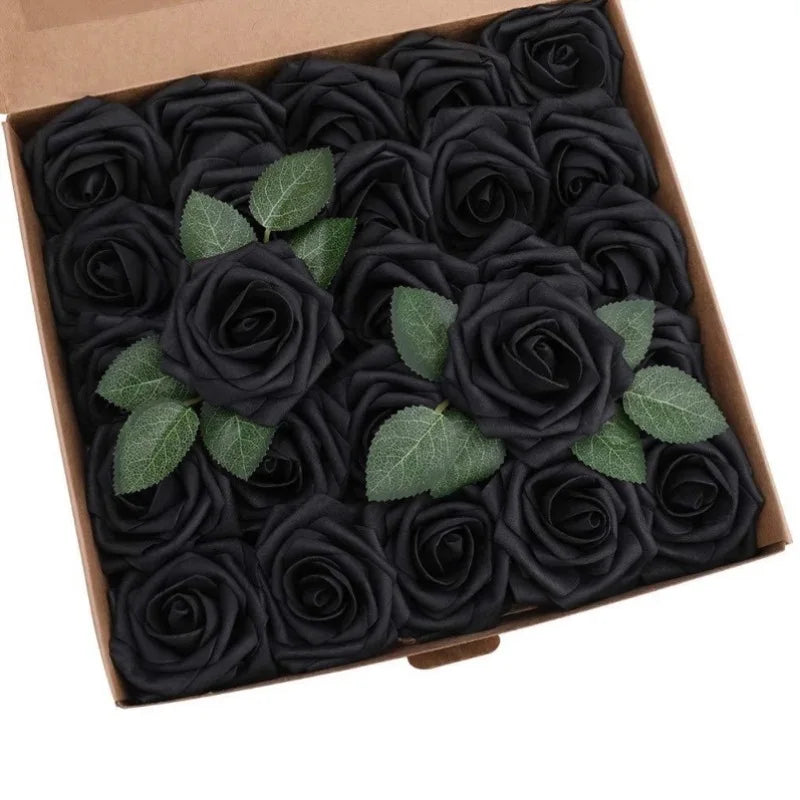 10~100pcs Rose Artificial Flowers Foam Fake Roses Wedding Bouquets Centerpieces Mothers Day Valentines Gifts Party Decoration