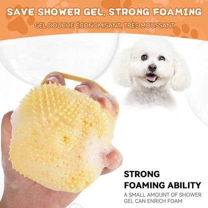 Silicone Dog Bathing Brush with Shampoo Dispenser