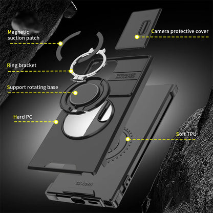 Slide Camera Protection Magnetic Stand Phone Case for Samsung S26 S25 Edge S24 S23 Plus S21 S22 Ultra FE A54 A15 A05 A05S Cover