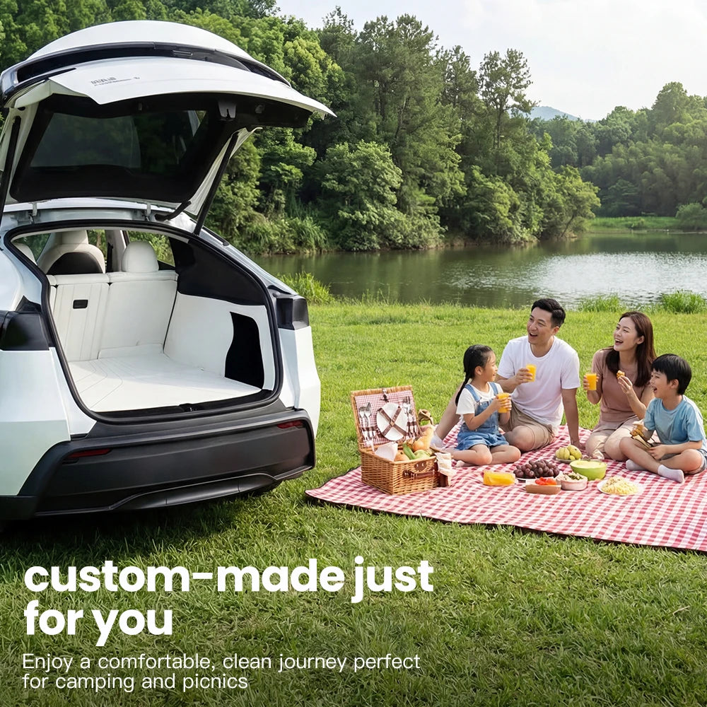 YZ For Tesla Model Y Juniper 2021-2026 Leather Trunk Mats Fully Surrounded Waterproof Non-Slip Liner Custom Floor Mat Accessorie