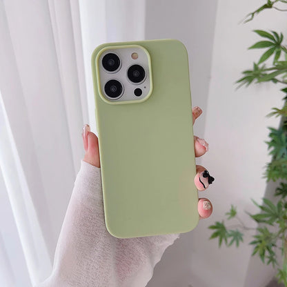 Luxury Candy Color Silicone Soft Case For iPhone 16 15 14 13 12 11 Pro Max Plus Mini Matte Frosted Cover Ultra Thin Shell Coque