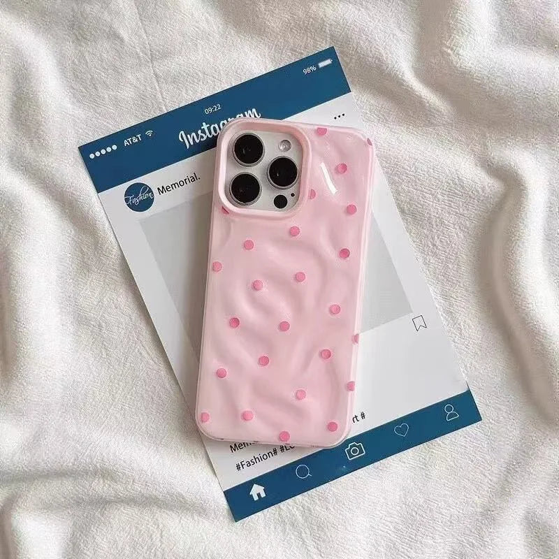 Polka Dot iPhone Case – Full Coverage Soft Cover for iPhone 11–17 Series