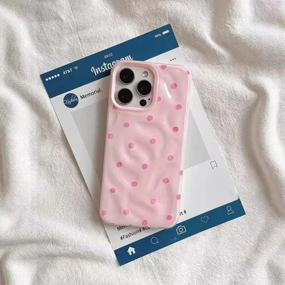Polka Dot iPhone Case – Full Coverage Soft Cover for iPhone 11–17 Series