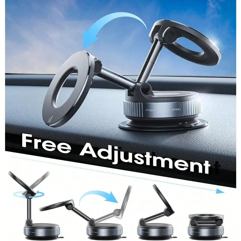 360° Nano Gel Magnetic Car Phone Holder with Suction Cup Mount
