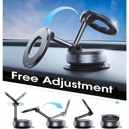 360° Nano Gel Magnetic Car Phone Holder with Suction Cup Mount