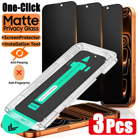 NNBILI 3Pack Oleophobic Coating Dust Free Easy Installation Matte Screen Protector For iPhone 16 14 13 12 15 17 18 Pro Max Glass